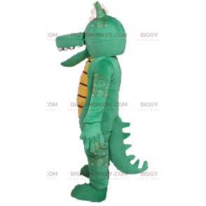 Very funny and colorful green and yellow crocodile BIGGYMONKEY™