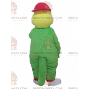 Costume da mascotte BIGGYMONKEY™ coccodrillo verde e giallo con