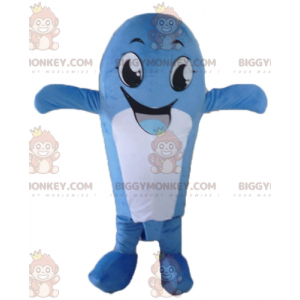 Αστεία Χαμογελαστή Μπλε και Λευκή Φάλαινα Μασκότ BIGGYMONKEY™ -