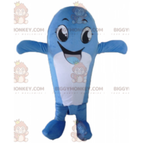 Funny Smiling Blue and White Whale BIGGYMONKEY™ Mascot Costume