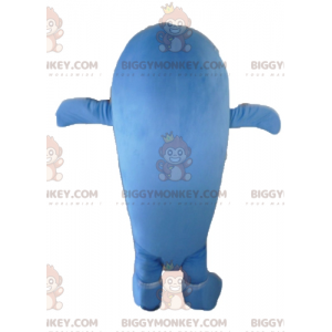 Disfraz de mascota BIGGYMONKEY™ de ballena azul y blanca