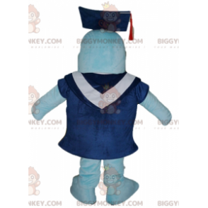 Costume de mascotte BIGGYMONKEY™ de dauphin bleu avec une toge