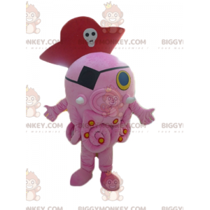 BIGGYMONKEY™ Γιγαντιαία ροζ στολή μασκότ χταποδιού με καπέλο