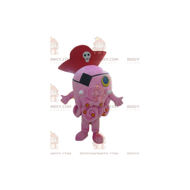 BIGGYMONKEY™ Costume mascotte polpo rosa gigante con cappello