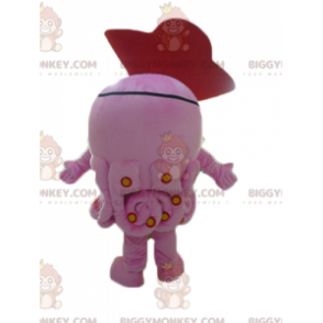 BIGGYMONKEY™ Costume mascotte polpo rosa gigante con cappello