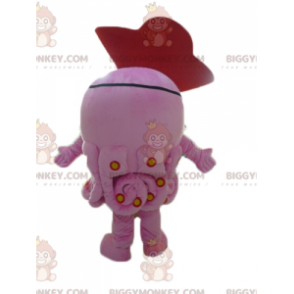 BIGGYMONKEY™ Disfraz de mascota pulpo rosa gigante con sombrero