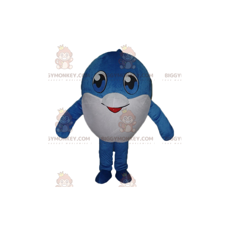 Very Cute Blue and White Big Fish BIGGYMONKEY™ Mascot Costume -