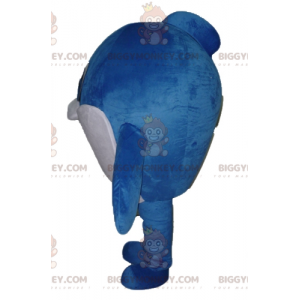 Traje de mascote BIGGYMONKEY™ de peixe grande azul e branco