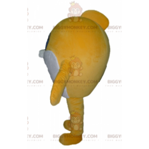 Costume de mascotte BIGGYMONKEY™ de gros poisson jaune et blanc