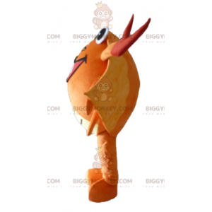 Velmi zábavný kostým obřího oranžově červeného a žlutého kraba