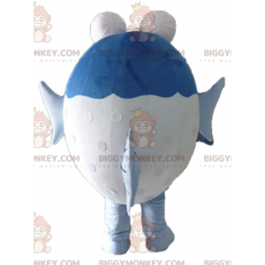 BIGGYMONKEY™ Costume da mascotte Grande pesce blu e bianco con