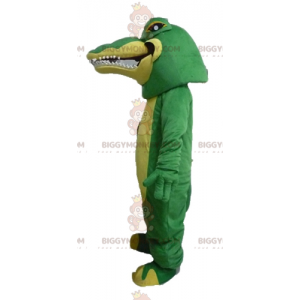 Costume de mascotte BIGGYMONKEY™ de crocodile vert et jaune