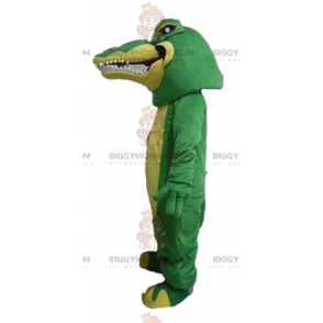 Very realistic and intimidating green and yellow crocodile