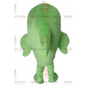 Dolphin BIGGYMONKEY™ Big Green and White Fish maskottiasu -