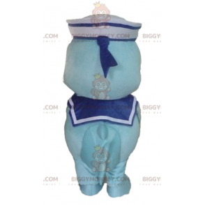 Blue Dolphin Fish BIGGYMONKEY™ Mascot Costume Dressed As Sailor