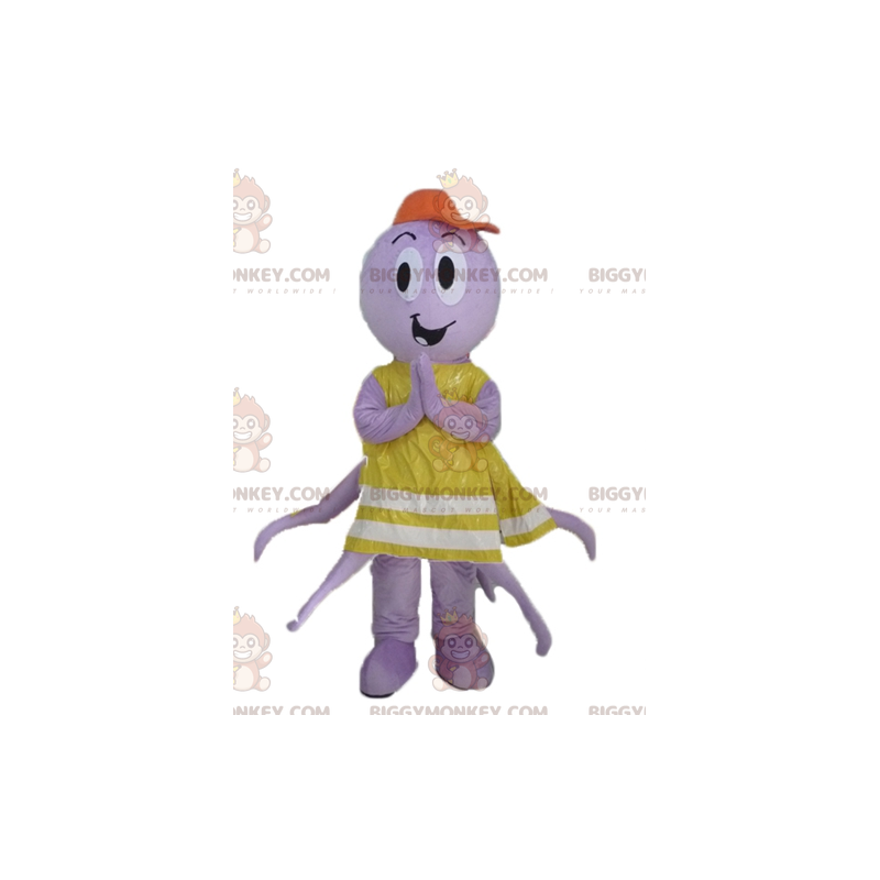 Costume de mascotte BIGGYMONKEY™ de pieuvre violette avec un