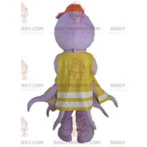 BIGGYMONKEY™ Purple Octopus Mascot Costume With Yellow Vest -