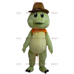 Costume de mascotte BIGGYMONKEY™ de tortue verte et orange avec