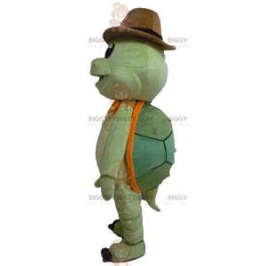 Green and Orange Turtle BIGGYMONKEY™ Mascot Costume with Cowboy