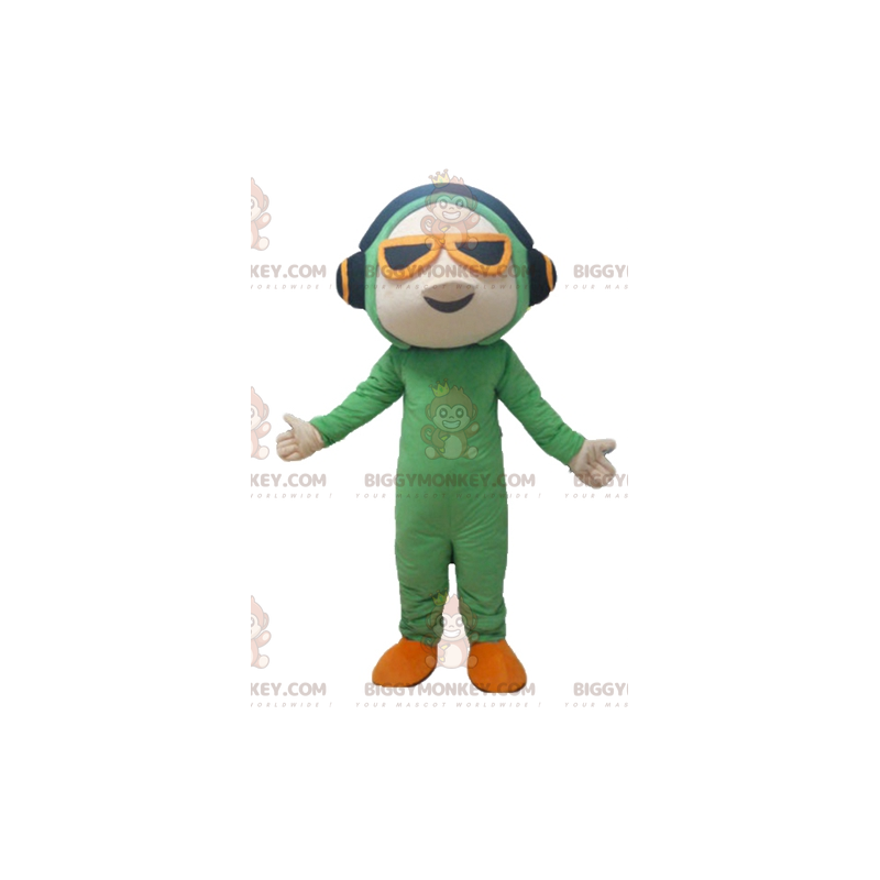 BIGGYMONKEY™-mascottekostuum van man in groene jumpsuit met