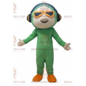 BIGGYMONKEY™-mascottekostuum van man in groene jumpsuit met
