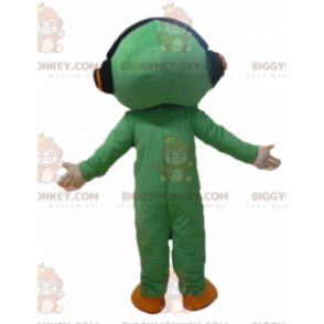 BIGGYMONKEY™ Mascot Costume of Man i grön jumpsuit med hörlurar