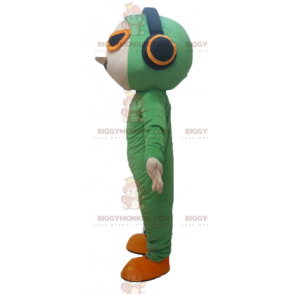 BIGGYMONKEY™-mascottekostuum van man in groene jumpsuit met