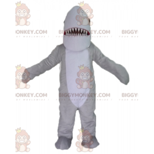 Realistyczny i imponujący kostium maskotki szaro-białego rekina