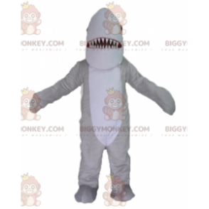Realistyczny i imponujący kostium maskotki szaro-białego rekina