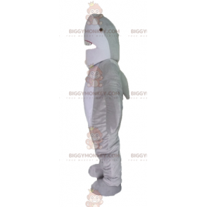 Costume de mascotte BIGGYMONKEY™ de requin gris et blanc