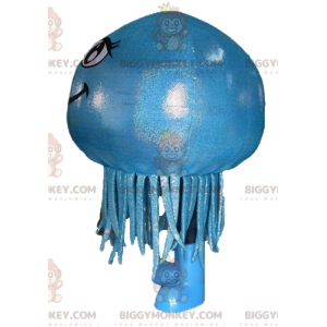 BIGGYMONKEY™ Costume da mascotte medusa blu sorridente gigante