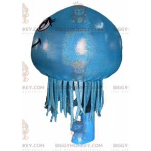 BIGGYMONKEY™ Costume da mascotte medusa blu sorridente gigante