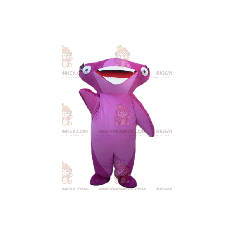 Very Smiling Pink Hammerhead Shark BIGGYMONKEY™ Mascot Costume