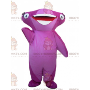 Very Smiling Pink Hammerhead Shark BIGGYMONKEY™ Mascot Costume