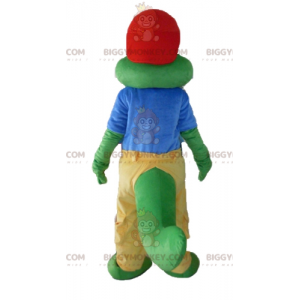 Costume de mascotte BIGGYMONKEY™ de crocodile vert habillé en