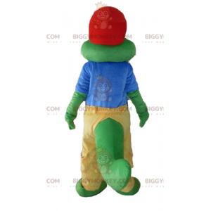 Traje de mascote de crocodilo verde BIGGYMONKEY™ vestido em