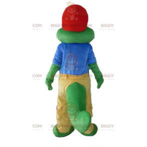 Green Crocodile BIGGYMONKEY™ Mascot Costume Dressed in Yellow