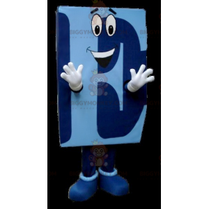 Blue Capital E Shape BIGGYMONKEY™ Mascot Costume –