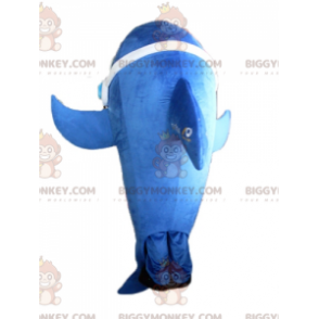 Disfraz de mascota gigante y muy realista de delfín azul y