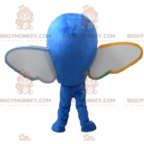 BIGGYMONKEY™ Mascot Costume Blue Dolphin Flying Fish with Wings