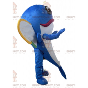 BIGGYMONKEY™ Maskottchenkostüm Blauer Delphin Fliegender Fisch