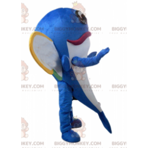 BIGGYMONKEY™ Mascottekostuum Blauwe dolfijn, vliegende vis met