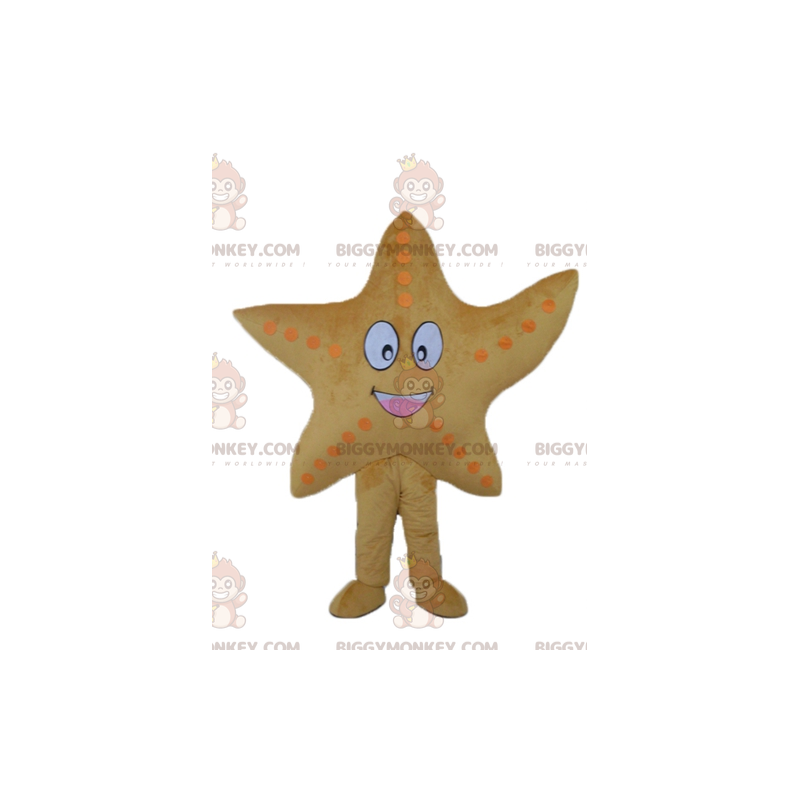 Giant Smiling Yellow Starfish BIGGYMONKEY™ Mascot Costume –