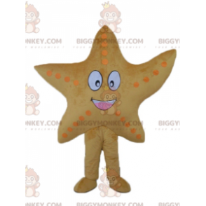 Giant Smiling Yellow Starfish BIGGYMONKEY™ Mascot Costume -