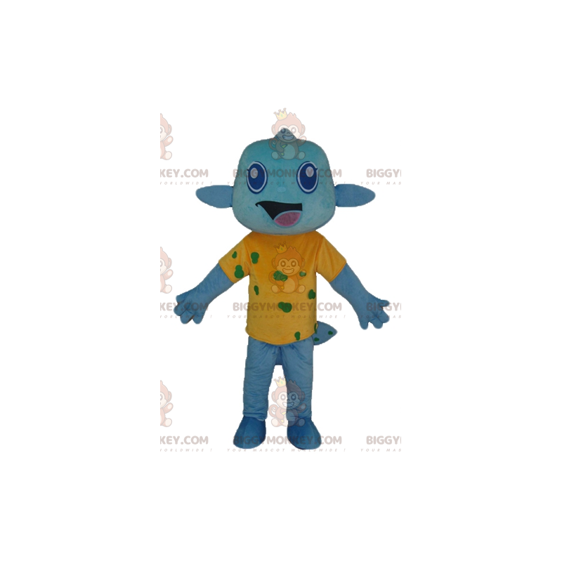 Traje de mascote de peixe azul BIGGYMONKEY™ com camiseta