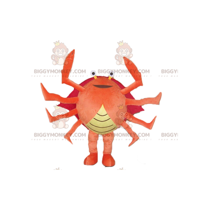 Costume de mascotte BIGGYMONKEY™ de crabe orange rouge et jaune