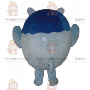 Costume de mascotte BIGGYMONKEY™ de gros poisson bleu et blanc