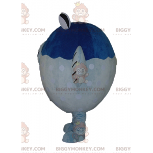Big Giant blå och vit fisk BIGGYMONKEY™ maskotdräkt -