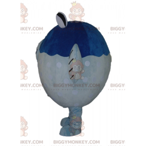 Costume de mascotte BIGGYMONKEY™ de gros poisson bleu et blanc