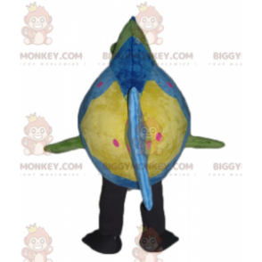 Molto carino e colorato il costume della mascotte del pesce